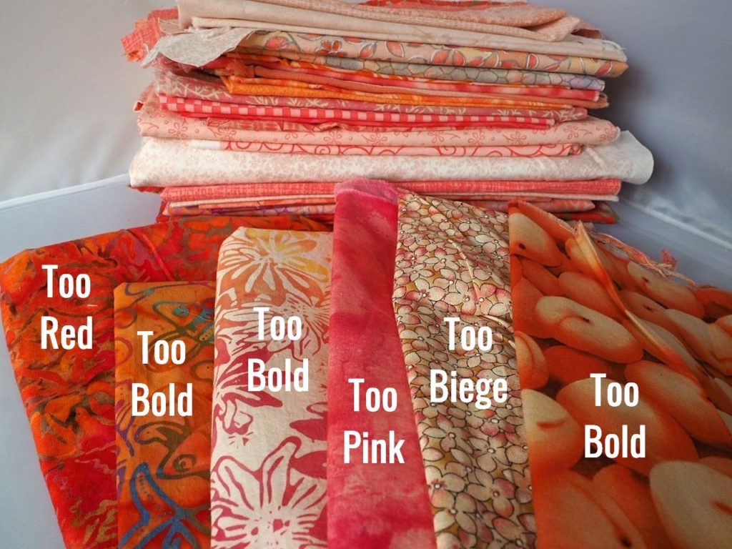 Tutorial demonstrating how to choose fabrics for an ombré (gradient) sewing project like a quilt or a table runner. createwithclaudia.com  #quilting #sewing #ombré