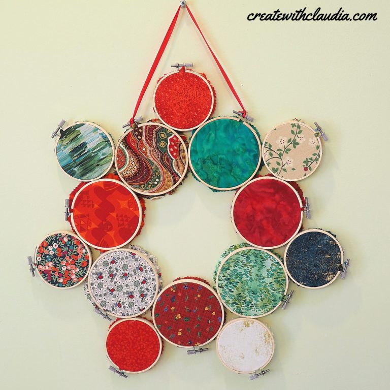 Embroidery Hoop Christmas Wreath - Create with Claudia