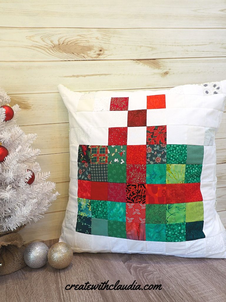 Pixelated Christmas Gift Pillow Pattern