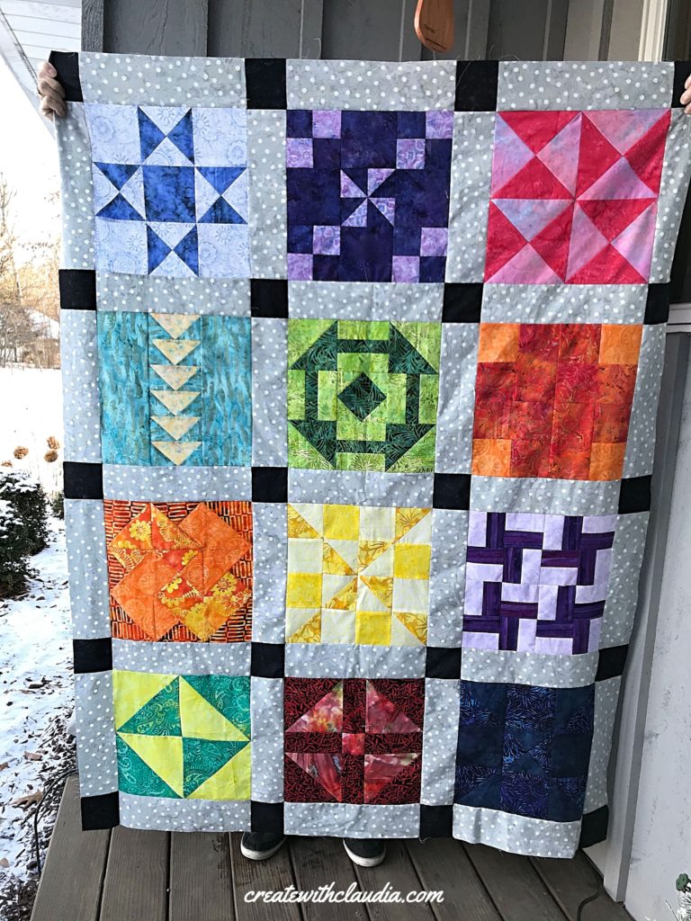 Finished Quilt Top for the Patterns by Jen 2019 Monthly Quilt Along