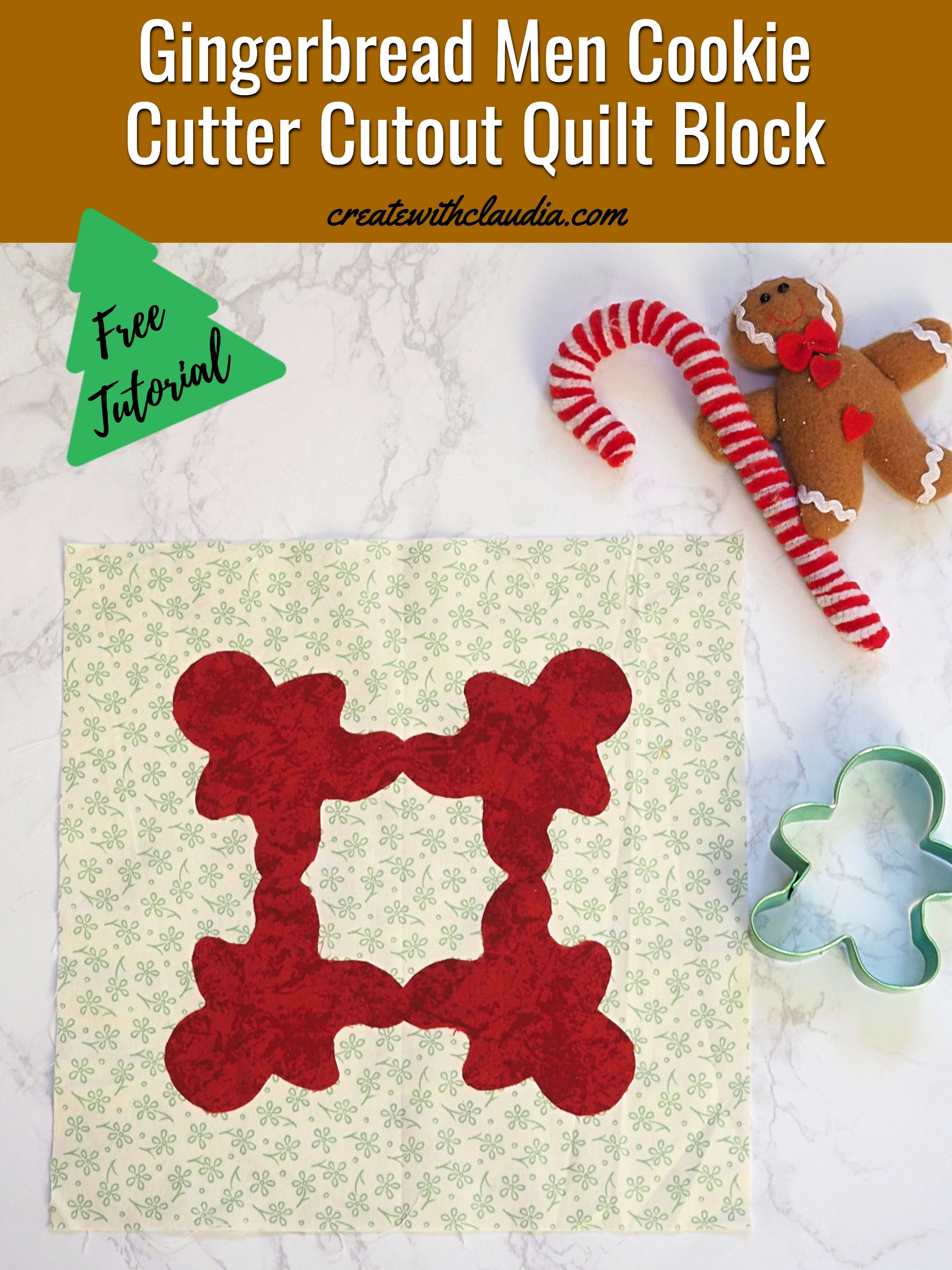 Gingerbread Cookie Cutter Cutout Block - Create with Claudia