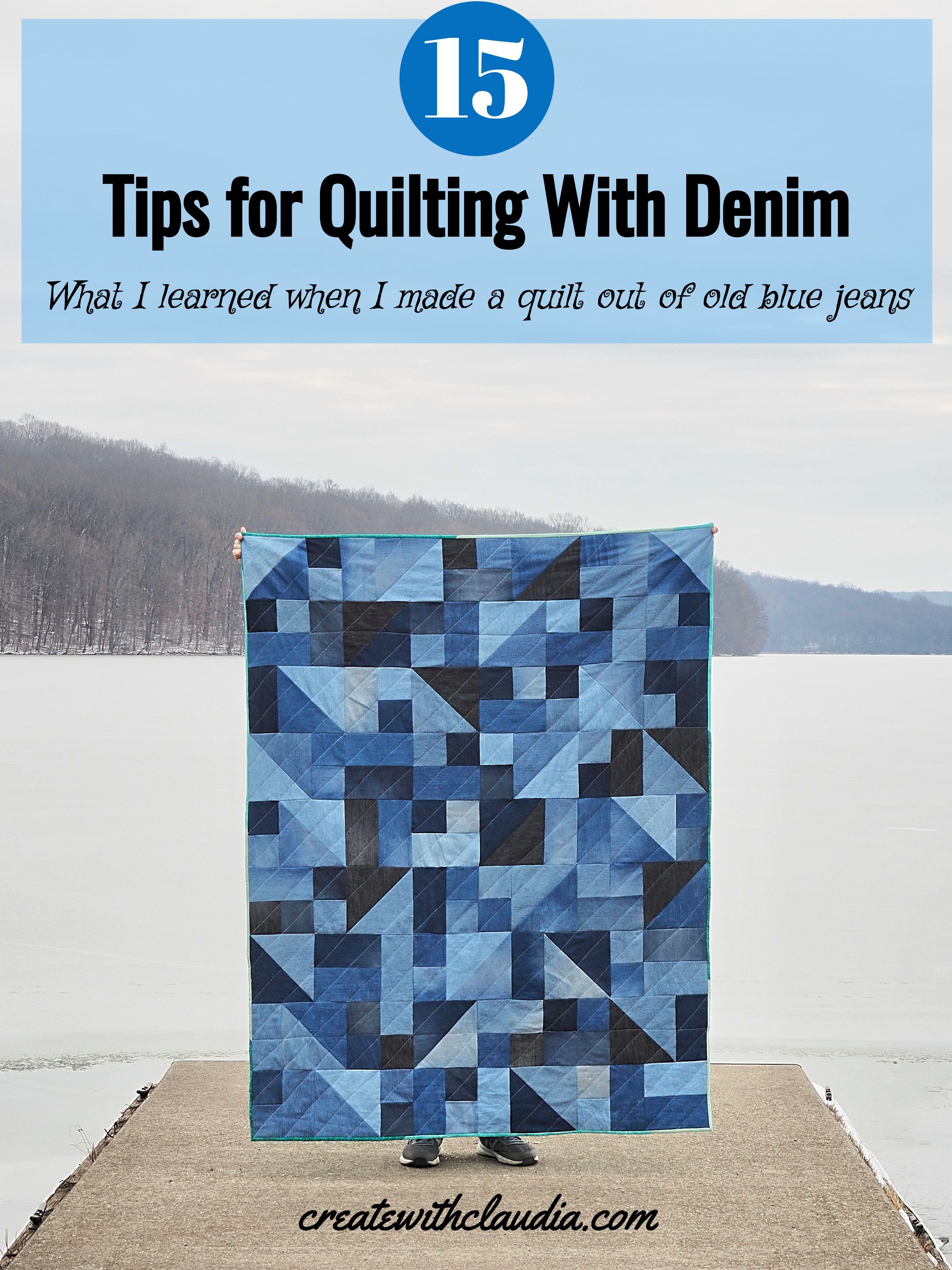 How to Make a Quilt-As-You-Go Denim Quilt (also uses quilting scraps!)