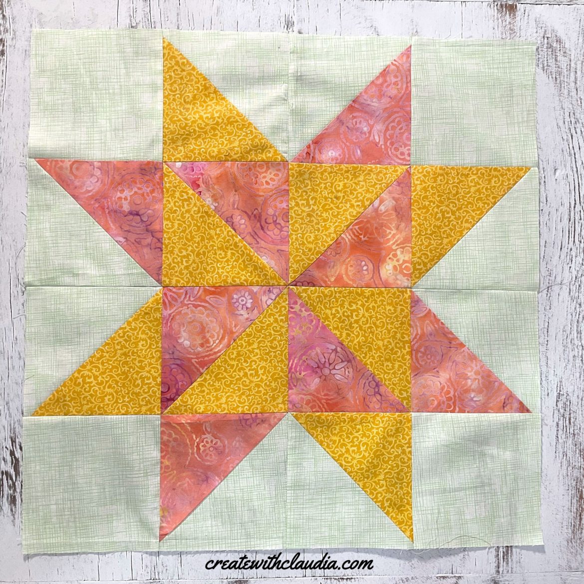 How to Make a Pinwheel Sawtooth Star Quilt Block - Create with Claudia