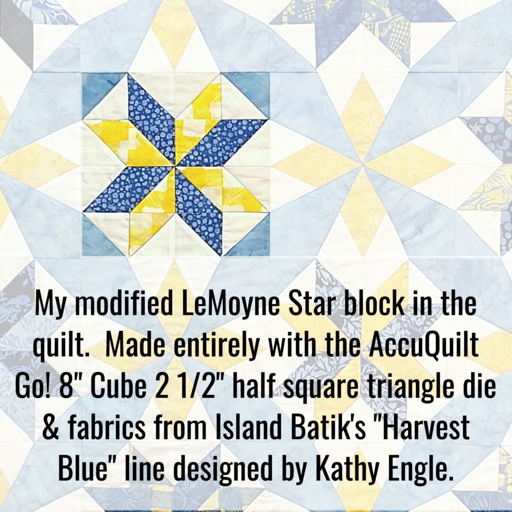Accuquilt Die GO! 55453 LeMoyne Star 9 inch Finished 699195554537 / Quilt  in a Day / AccuQuilt