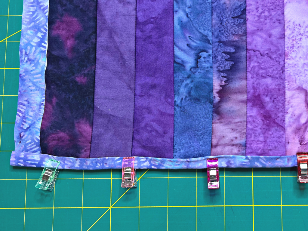 How to Make Self Binding Quilt as You Go Gradient Placemats